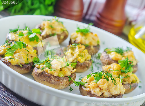 Image of mushroom with cheese