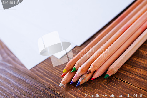 Image of paper and color pencils
