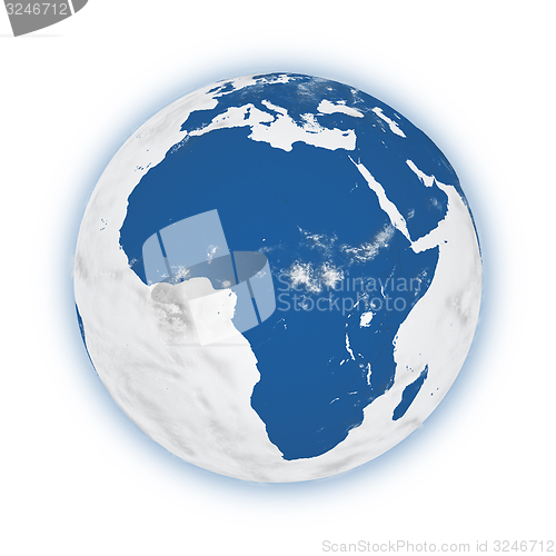 Image of Africa on planet Earth