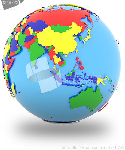 Image of Southeast Asia on the globe