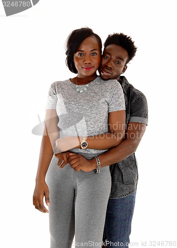 Image of Lovely black couple standing.