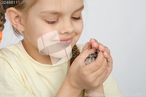 Image of Girl holding a hamster