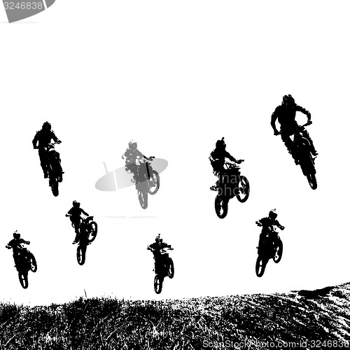 Image of Rider participates motocross championship.  illustration.