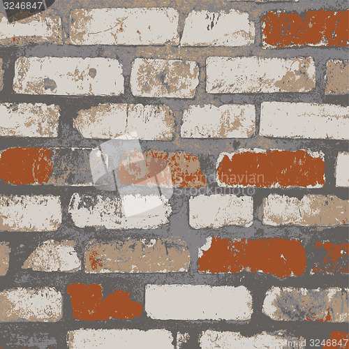 Image of Brick wall of the house, with lines of a laying of a solution. 