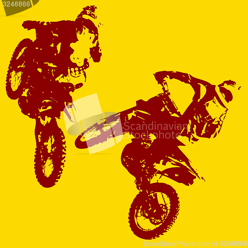 Image of Rider participates motocross championship.  illustration.