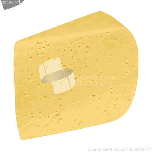 Image of Piece of cheese isolated on a white background. illustrat