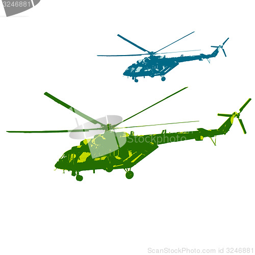 Image of Russian army Mi-8 helicopter. illustration.