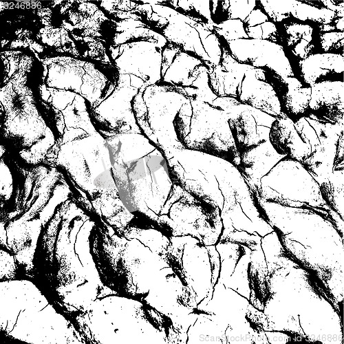 Image of cracked clay ground into the dry season. illustration.