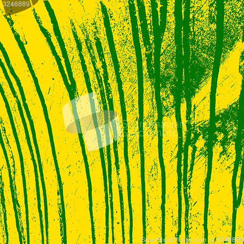Image of Texture  yellow  wall with green streaks stains. 