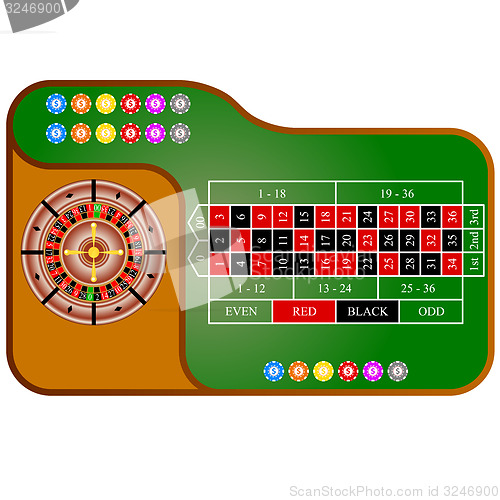 Image of Tables, American  Roulette. illustration.