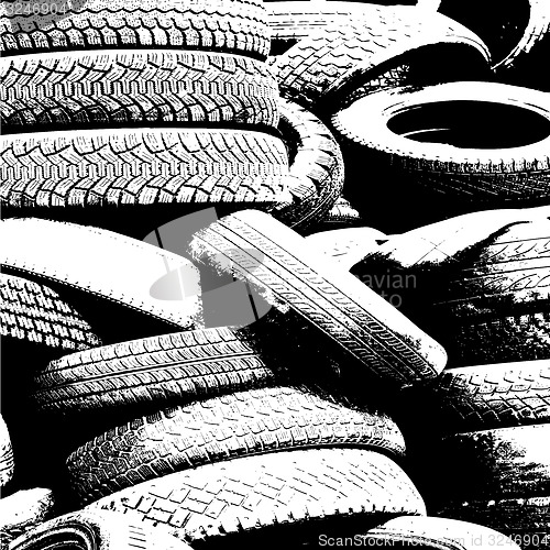 Image of Grunge background with black tire track. illustration.