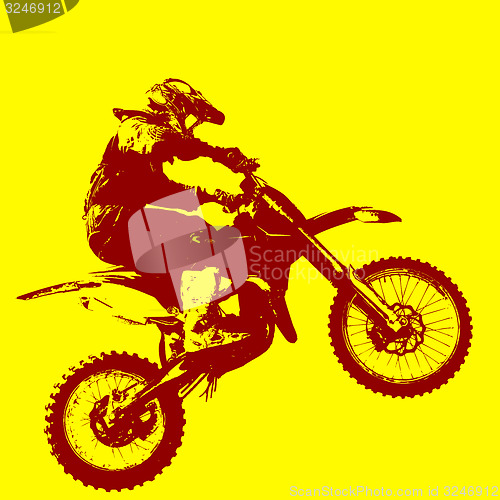 Image of Rider participates motocross championship.  illustration.