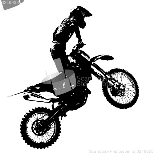 Image of Rider participates motocross championship.  illustration.