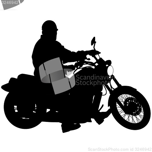 Image of Black silhouettes Motocross rider on a motorcycle. 