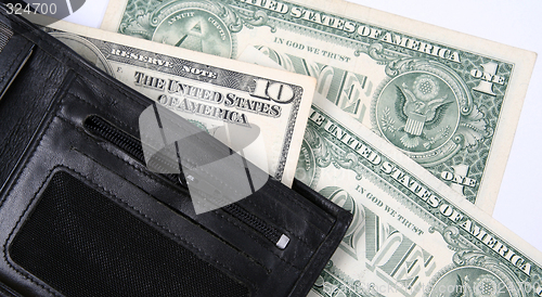Image of Black leather wallet