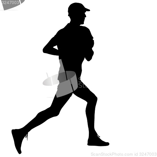 Image of Running black silhouettes. illustration.