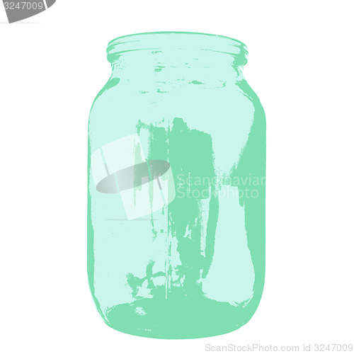 Image of Empty glass jar isolated on a white background. 