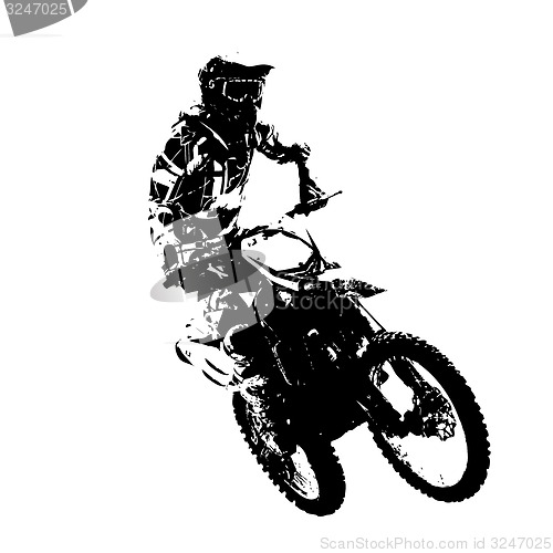 Image of Rider participates motocross championship.  illustration.