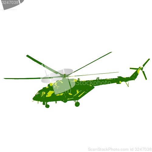 Image of Russian army Mi-8 helicopter. illustration.