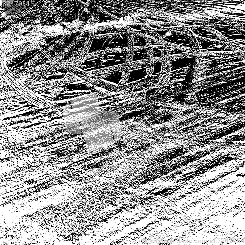 Image of Grunge background with black tire track. illustration.