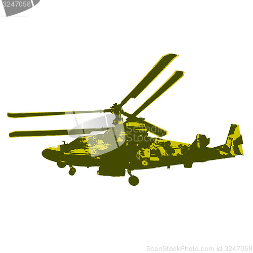 Image of Russian helicopter Ka-52 (alligator). illustration.