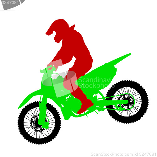 Image of Black silhouettes Motocross rider on a motorcycle. 