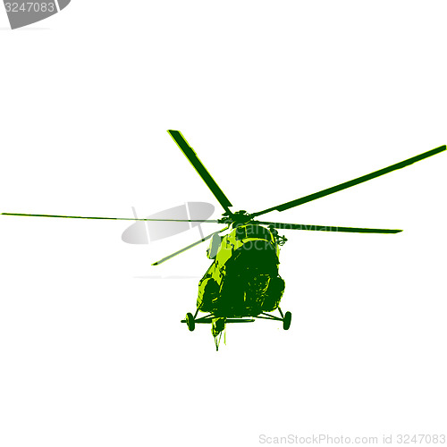 Image of Russian army Mi-8 helicopter. illustration.