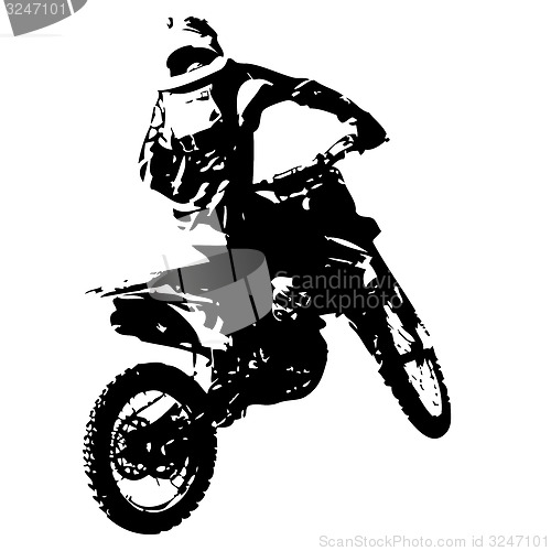 Image of Rider participates motocross championship.  illustration.