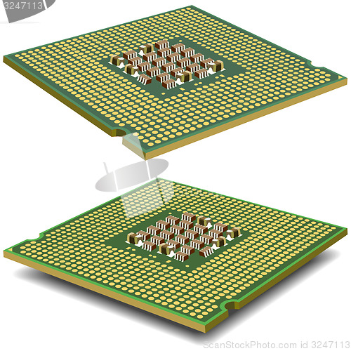 Image of Computer  processor microcircuit isolated 