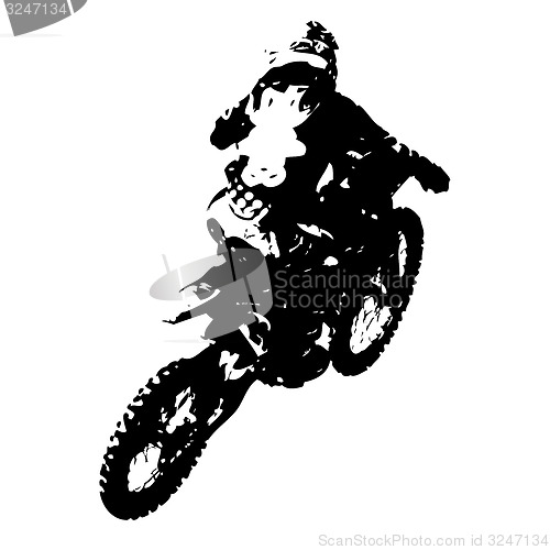 Image of Rider participates motocross championship.  illustration.