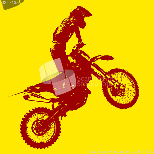 Image of Rider participates motocross championship.  illustration.