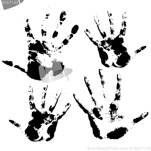 Image of Hand print, skin texture pattern, illustration.