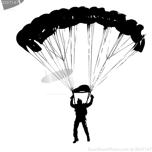 Image of Parachutist Jumper in the helmet after the jump. illustra