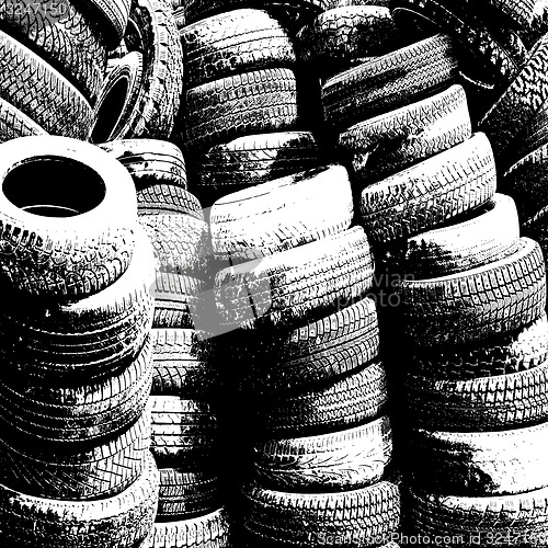 Image of Grunge background with black tire track. illustration.