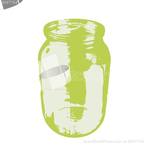 Image of Empty glass jar isolated on a white background. 