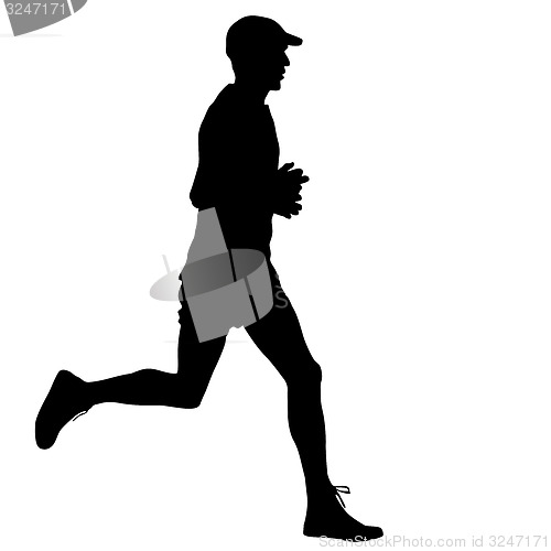 Image of Running black silhouettes. illustration.