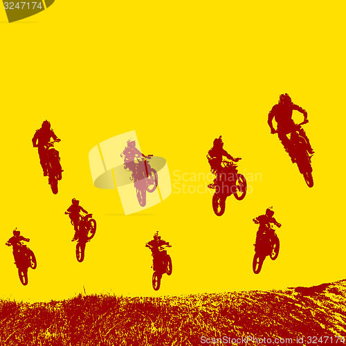 Image of Rider participates motocross championship.  illustration.