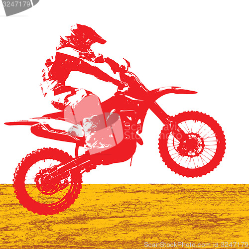 Image of Rider participates motocross championship.  illustration.