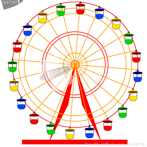 Image of Silhouette atraktsion colorful ferris wheel. illustratio