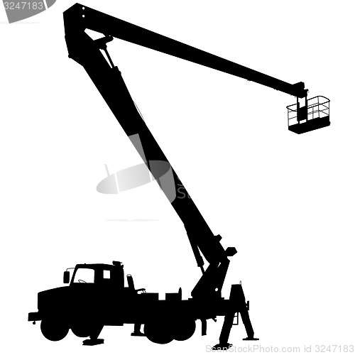 Image of Electrician, making repairs at a power pole. illustration