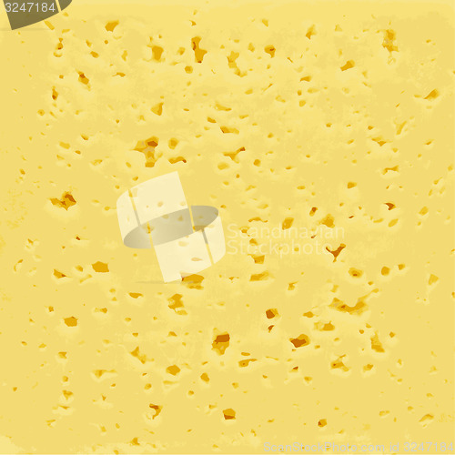 Image of Background of fresh yellow Swiss cheese with holes Vector illust