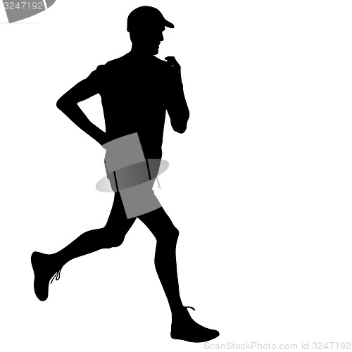 Image of Running black silhouettes. illustration.
