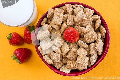 Image of Wheat Squares and Strawberries for Breakfast