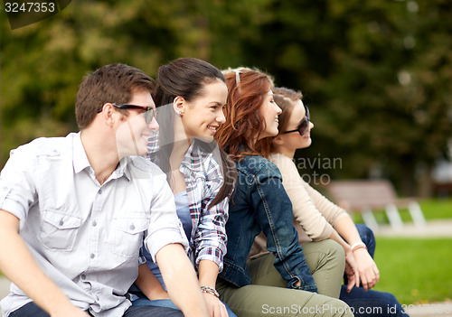 Image of group of students or teenagers hanging out