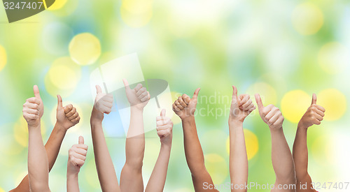 Image of human hands showing thumbs up