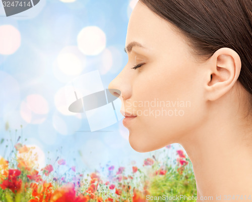 Image of beautiful young woman face