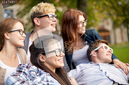 Image of group of students or teenagers hanging out