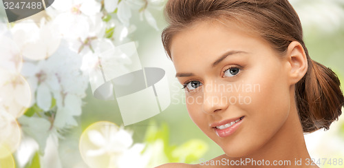 Image of beautiful young woman face