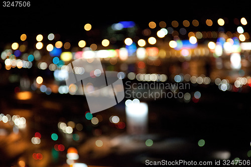 Image of colorful bright lights on dark night background
