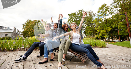 Image of group of students or teenagers hanging out